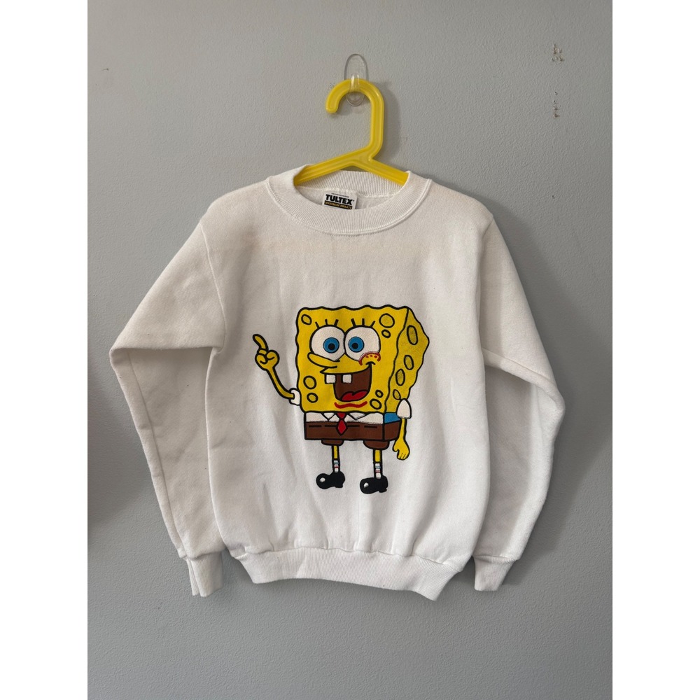 Vintage SpongeBob SquarePants Kids 8 Sweatshirt 90s y2k Tultex Nickelodeon